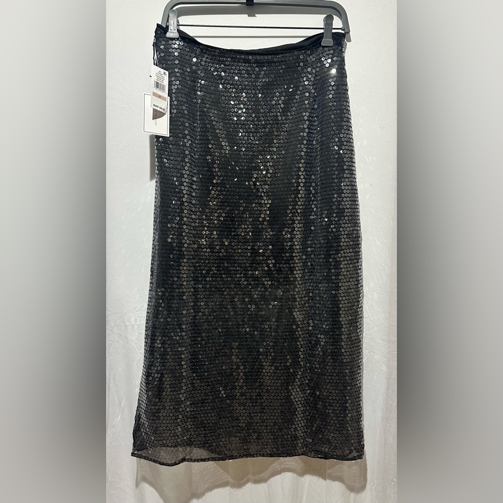 1. State Black / Gray Women’s Sequin Midi Skirt -Size 12